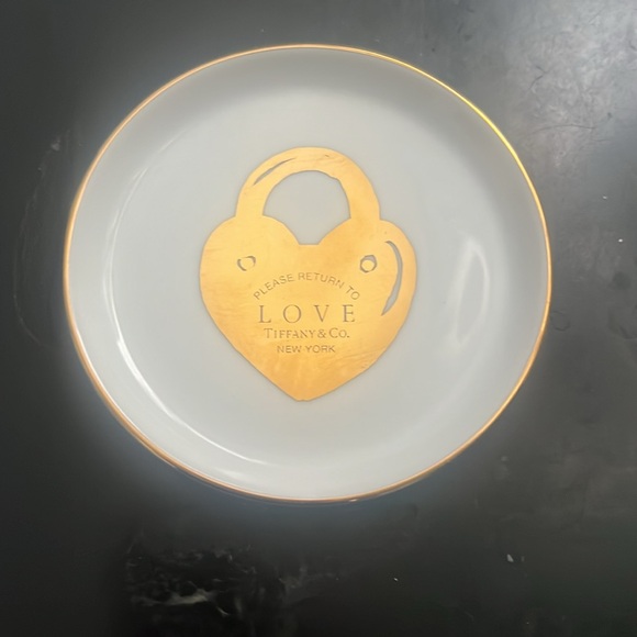 Tiffany Gold Heart Lock Dish (SAMPLE) very rare - Picture 5 of 6